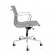 Grey Genuine Leather Ribbed Office Chair 360 Degree Easily Swivel Width 58cm