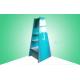 2 - Sided POP Corrugated Cardboard Display Ladder Shape With Shelves / Metal Hooks