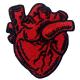 Eco Friendly 120D Woven Custom Embroider Patch Red Heart Applique For Clothes