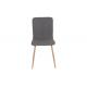 Ergonomic 87cm Height Grey Fabric Side Chair With 4 Hardwood Legs