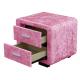 Small and practical Fabric Bedside Pink Table convenient for store CE