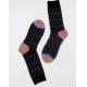 Elastane Biue And Red Mens Nylon Dress Socks With Fiber Cashmere Surface