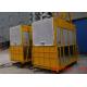 Building Goods Hoist Lift Customized Painted Twin Cage , Gantry Hoists