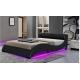 King Size Soft Upholstered Bed Frames PU Synthetic Leather Curve Shape With LED Headboard