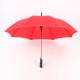 23 Inch Red Straight Handle Umbrella Red Pole And Black Handle For Ladies