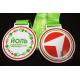 Poland Medale Die Casting Soft Enamel award medallions White Plating With Sublimate Ribbon