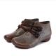 S312 Factory Flat-Bottomed Retro Ethnic Style Handmade Leather Short Boots Autumn And Winter New Elegant Leather Women'S