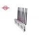 Silver Color Cell Phone Signal Jammer , Mobile Phone Blocking Device Adjustable Jamming Range