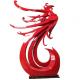 Outdoor Red Phoenix Bird Sculpture Large Abstract Garden Metal Animal Statue