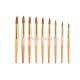 3D nail art paint brushes Set With Gold Ferrule And Wood Handle