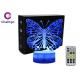 Butterfly Kids 3D LED Illusion Lamps Remote Control Timer White ABS Base