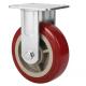 4x2, 5x2,6x2,8x2 Red PU RIGID Heavy Duty  Caster China factory FIXED castor wheels manufacturer and exporter