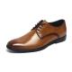 Breathable Brown Lace Up Mens Leather Dress Shoes