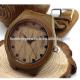 New Causal Genuine Cowhide Leather Luminous Needle Luxury Men Watches 100% Natural Green Wood Wristwatch