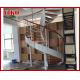 Spiral Staircase VH13S  Spiral Stainless Steel Stair Tread Beech Curved Glass Handrail 304 Stainless Steel Railing Glass