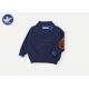 Long Sleeves Boys Shawl Neck Sweater / Jumper , Boys Wool Jumper Fake Suede Elbow Patch 