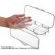 Pencils Box, Clear Stationery Box With Snap-Tight Lid, Plastic Large Capacity Pen Case Organizer Compartment
