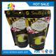 Matte Printed Aluminum foil Stand up customized logo Green printed  tea packaging bag with zipper and tear notches