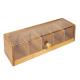 5 Compartment Pretty Bamboo Wooden Tea Bag Caddy Box Organizer and Storage with Acrylic Lid