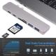 Thunderbolt 3 dual usb-c hub with SD Card reader,4K ,100W power delivery for 13&15 2016 / 2017 / 2018 MacBook Pro