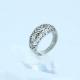 Fashion 316L Stainless Steel Casting Clay CZ Stones Ring LRX466