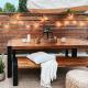 5 Star Hotel Wooden Outdoor Dinning Table Bench Set  Contemporary