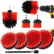 9PCS Red Grout Cleaner Drill Attachment Scrubber For Rim Cleaning