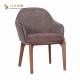 Living Room Faux Leather Dining Chairs Upholstered Dining Arm Chair With Wood Legs