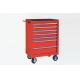Portable red 7 Drawer Roller Cabinet with 1.2 mm thickness Steel(THD-270071)