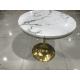 60kgs Gold White Contemporary Wrought Iron Marble Coffee Table