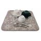 Round Corner Reversible Table Microfiber Dish Drying Mat Gray Printing