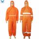 Industrial Safety Microporous SMS Protective Suit In Orange With Water Proof Function
