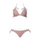 Tiered Layer Tie a Knot Front Top With Low waist Bikini swimsuit high cut