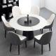 Polished Marble Round Dining Room Tables With Stainless Steel Legs