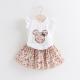 Children'S Outfit Sets Cartoon Floral Top And Skirt Girls Two-Piece