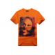 Orange Cotton Printed T - Shirts Short Sleeve Side - Seamed Sublimation Logo
