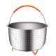 304 Stainless Steel Vegetable Steamer Basket For Pressure Cooker With Removable Silicone Handle