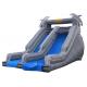 Double Slide Way Commercial Inflatable Slide Gray PVC Outside
