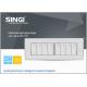 Eight Gang One Way Switch With Fluorescent Light-GNW58B White color wall switch light switch
