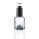 20ml Round Shoulder Glass Custom Dropper Bottles With Plastic Black Dropper For Serum