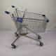 European Style 125L Supermarket Metal Shopping Trolley Anti Theft With 4 PU Wheels