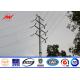 66kv Electricity Transmission Power Pole Line Tower / Steel Straight Pole For Overhead Transmission Line