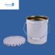 White 5 Gallon Steel Bucket , Recycling Old Paint Tins For Packing Marine Coating