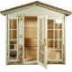 Solid Wood Sauna Heat Room In House Sauna Room With Transom Windows
