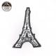 Famous Eiffel Tower Sequin Embroidery Patches Silver / Black For Garment Accessories