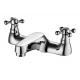 Polished Brass Bathroom Sink Faucets / Two Handle Bath Shower Faucets