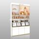 Beauty Display Shelf  White Wooden Skincare Cabinet With Light Box Cosmetic Display Fixtures For Customized Store Display Furniture And Branded Shop Rack