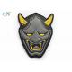 Grey Hannya Mask Morale Tactical PVC Rubber Patch With Hook And Loop Backing