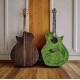 Custom 41 Inch Grand Style 6 Strings Single Cutaway Acoustic Guitar in Transparent Green Color