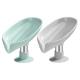 Soap Dish Holder Leaf Shape Soap Tray with Self Draining and Suction Cup for